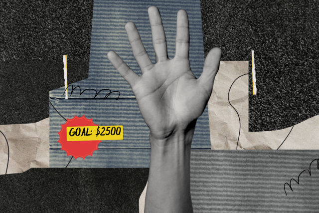 a raised hand