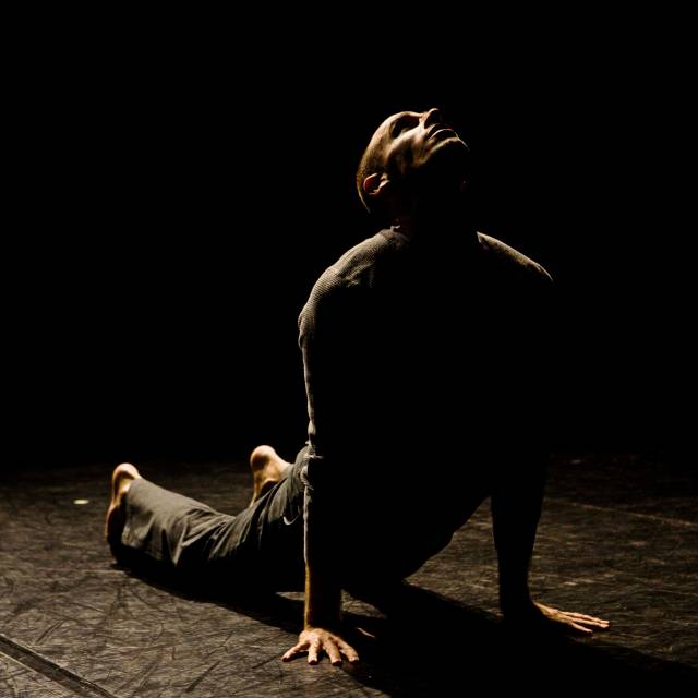 a figure in an upward facing dog